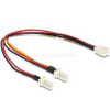 DELOCK Molex 3 pin anya > 2 x Molex 3 pin apa (ventillátor) 22 cm kábel (DL89343)