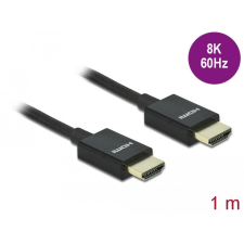 DELOCK Nagysebességű HDMI -kábel koax 48 Gbps 8K 60 Hz, fekete 1 m kábel és adapter