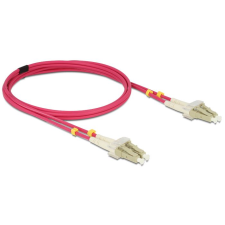 DELOCK OM4 optikai kábel LC/LC csatlakozás 1m (84640) (DE84640) kábel és adapter