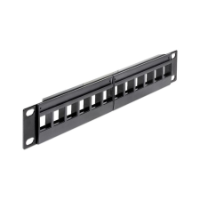 DELOCK Patchpanel 1HE 12 Keystone Ports schwarz (43259) asztali számítógép kellék