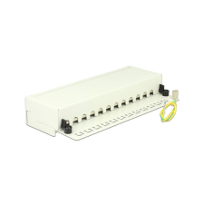 DELOCK Patchpanel Desktop 12-Port Cat6a weiß (87679) asztali számítógép kellék