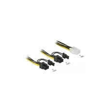DELOCK PCIe 6 pin - 2x8 pin (0,15 m) kábel és adapter