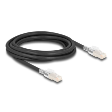 DELOCK RJ45 hálózati kábel Cat.6A S/FTP biztonsági klipsz csomaggal 3m fekete (80257) (DE80257) kábel és adapter