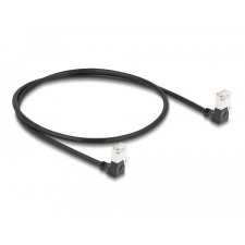  Delock RJ45 hálózati kábel Cat.6A S/FTP vékony 90 fokban lefelé / lefelé hajló 0,5 m fekete kábel és adapter
