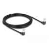 Delock RJ45 hálózati kábel Cat.6A S/FTP vékony 90 fokban lefelé / lefelé hajló 3 m fekete