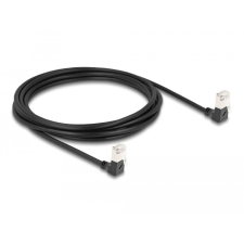  Delock RJ45 hálózati kábel Cat.6A S/FTP vékony 90 fokban lefelé / lefelé hajló 3 m fekete kábel és adapter