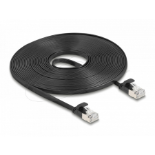 DELOCK RJ45 lapos patch kábelcsatlakozó Cat.6A U/FTP 7,5 m fekete kábel és adapter