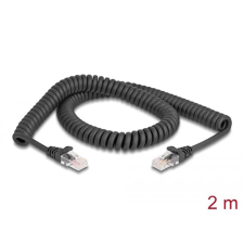 DELOCK RJ45 tekercselt kábel apa - apa Cat.5e 2 m fekete (87993) (del87993) kábel és adapter