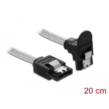 DELOCK SATA 6 Gb/s kábel egyenes - lefelé 90fok 20 cm áttetsző kábel és adapter