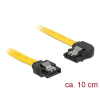 DELOCK SATA 6 Gb/s male straight > SATA male left angled 10cm yellow metal cable 83957