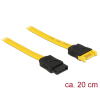 DELOCK SATA 6 Gb/s-s bővítőkábel csatlakozódugóval > SATA-s, csatlakozóhüvellyel, 20 cm, sárga