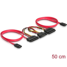 DELOCK SATA All-in-One kábel 2x HDD 50cm (84356) (de84356) kábel és adapter