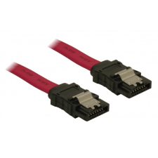 DELOCK SATA cable 50cm straight/straight metal Red kábel és adapter