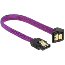 DELOCK SATA cable 6 Gb/s 20cm down / straight metal Purple Premium (83694) kábel és adapter
