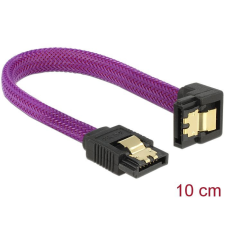 DELOCK SATA cable 6Gb/s 10cm down/straight metal Premium Purple kábel és adapter