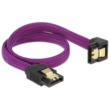  Delock SATA kábel 6 Gb/s 30 cm lefelé / egyenes fém lila Prémium kábel és adapter