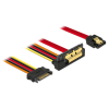 DELOCK SATA-kábel, 6 Gb/s, 7 tus csatlakozóhüvely + 15 tus SATA-csatlakozódugó > 22 tus SATA-csatlak