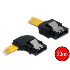 DELOCK SATA left/straight metal yellow kábel 30cm kábel és adapter