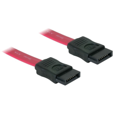 DELOCK SATA piros, egyenes/egyenes csatl., 70 cm-es összekötő kábel kábel és adapter