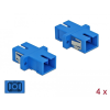 DELOCK SC optikai szálas csatlakozó Simplex anya - SC Simplex anya, egymódosú 4 db. Kék