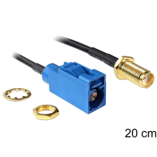 DELOCK SMA csatlakozó válaszfal &gt; FAKKRA C csatlakozó, 200 mm kábel és adapter