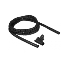 DELOCK Spiralschlauch m. Einziehwerkzeug 2,5m x 15mm schwarz (18835) asztali számítógép kellék
