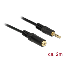 DELOCK Stereo Jack hosszabbító kábel 3.5 mm 3 pin apa &gt; anya 2 m fekete kábel és adapter