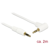 DELOCK Stereo Jack kábel 3.5 mm 3 pin apa > apa 2 m 90 fehér