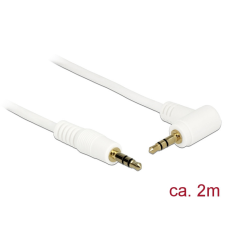 DELOCK Stereo Jack kábel 3.5 mm 3 pin apa &gt; apa 2 m 90 fehér kábel és adapter