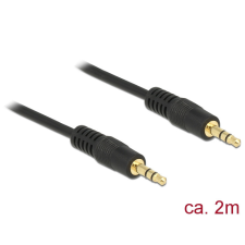 DELOCK Stereo Jack kábel 3.5 mm 3 pin apa &gt; apa 2 m fekete kábel és adapter
