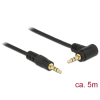 DELOCK Stereo Jack kábel 3.5 mm 3 pin apa > apa 5 m 90 fekete