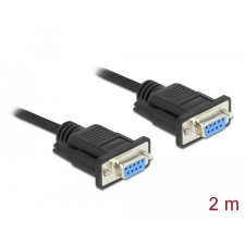  Delock Sub D9-es, null modemű, RS-232 soros kábel, anya-anya, 2 m kábel és adapter