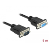 DELOCK Sub D9-es, null modemű, RS-232 soros kábel, apa-anya, 1 m