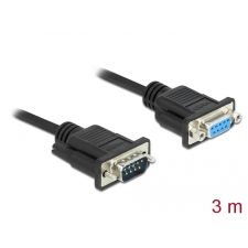 DELOCK sub-d9-es, rs-232 soros kábel, apa-anya, 3 m kábel és adapter