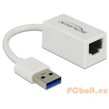 DELOCK SuperSpeed USB3.1 Type-A male &gt; Gigabit LAN 10/100/1000 Mbps compact Adapter White kábel és adapter