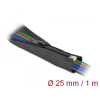 DELOCK Szőtt önzáródó karmantyú 1 m x 25 mm-es fekete
