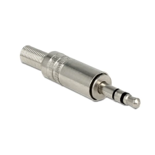  Delock sztereó csatlakozódugasz 3.5 mm sztereó, hajlítás-védelemmel, ezüst kábel és adapter