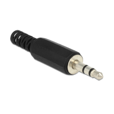 DELOCK sztereó csatlakozódugasz 3.5 mm sztereó, hajlítás-védelemmel,fekete kábel és adapter