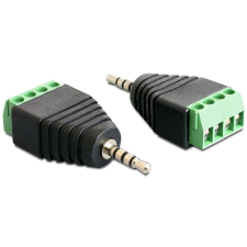 DELOCK sztereó jack apa 2.5 mm  > Terminal block 4pines adapter (65454) kábel és adapter