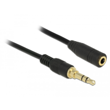 DELOCK Sztereó jack hosszabbító kábel 3,5 mm 3-tűs apa &gt; anya 2 m hosszú fekete kábel és adapter