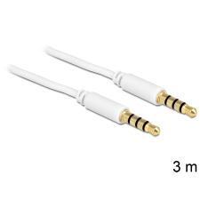 DELOCK sztereó kábel 3.5 mm 4 pin csatlakozó > csatlakozó, 3 m (83442) kábel és adapter