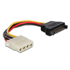 DELOCK Táp átalakító SATA 15pin male > 4pin Molex female 12cm asztali számítógép kellék