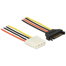 DELOCK tápkábel SATA 15 tűs apa > 4 tűs anya 20 cm kábel és adapter