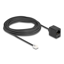 DELOCK Telefonkábel RJ11 apa - RJ45 anya, fekete, 10 m (88096) (88096) kábel és adapter