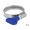 DELOCK Tömlőbilincs pillangó fogantyúval rozsdamentes acél 400 SS 25 - 40 mm 5 db. kék