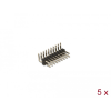 DELOCK Tűfejléc 10 tűs, 2,54 mm-es osztással, 2 soros, szögletes, 5 db.