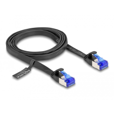 DELOCK U/FTP CAT6a Lapos patch kábel 1m - Fekete kábel és adapter