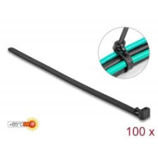 DELOCK újrahasználható kábelkötegelő fekete 20cm hosszú, 100db (18757) asztali számítógép kellék