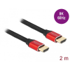 DELOCK Ultra nagy sebességű HDMI kábel 48 Gbps 8K 60 Hz piros 2 m tanúsítvánnyal