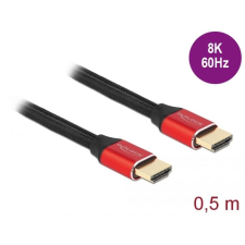 DELOCK Ultra nagy sebességű HDMI kábel 48 Gbps feket-piros 0,5 m (85772) (DL85772) kábel és adapter